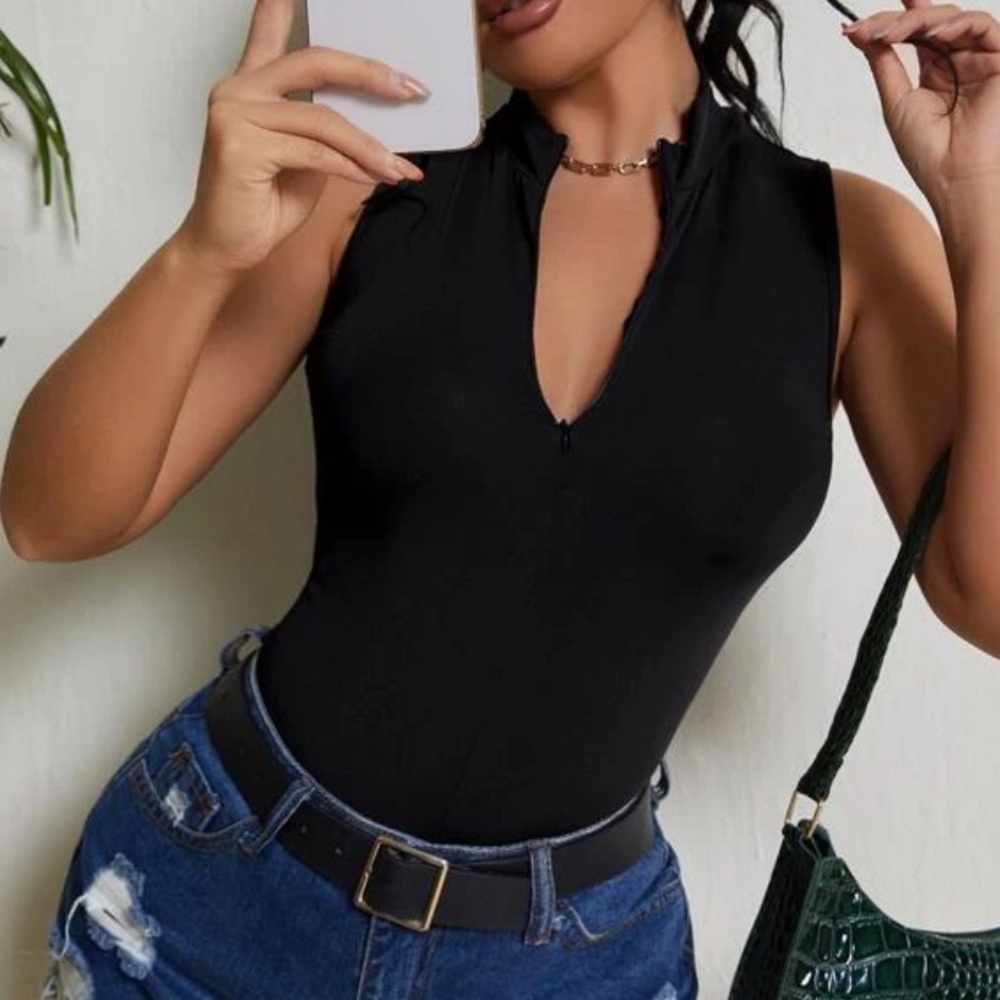 ❗️(4 for $30) Half Zip Collared Tank Top
